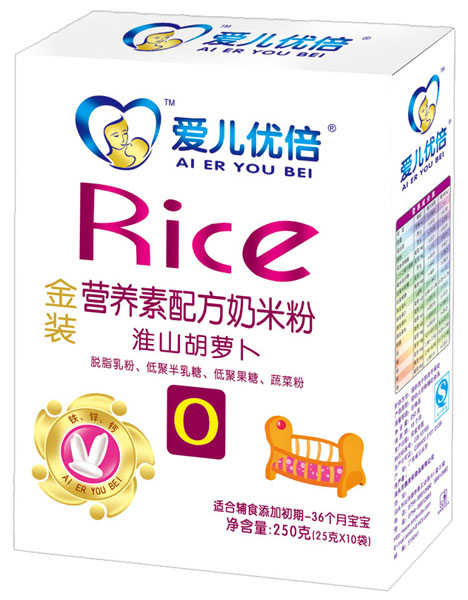 愛(ài)兒優(yōu)倍金裝淮山胡蘿卜營(yíng)養(yǎng)素配方奶米粉盒裝