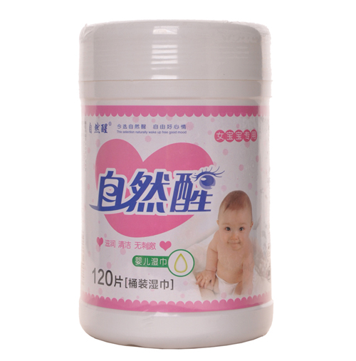 自然醒桶裝濕巾女嬰款120片