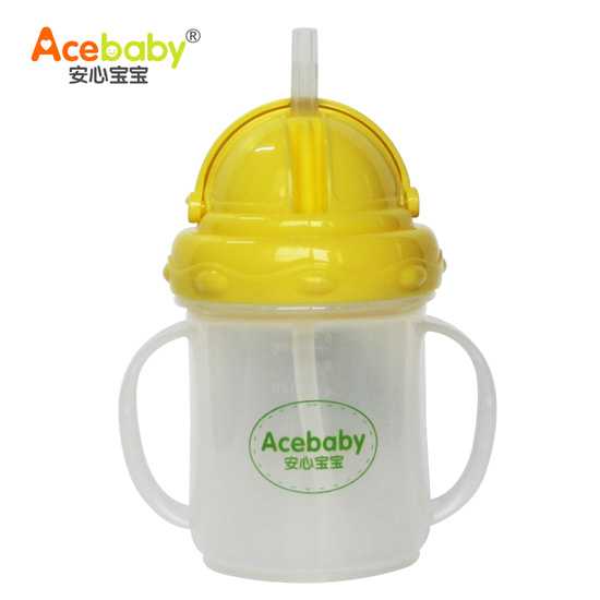 安心寶寶200ml廣口熊仔學飲杯黃色