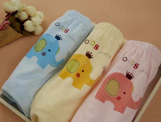 金色小魚純棉素色單面嬰童內褲