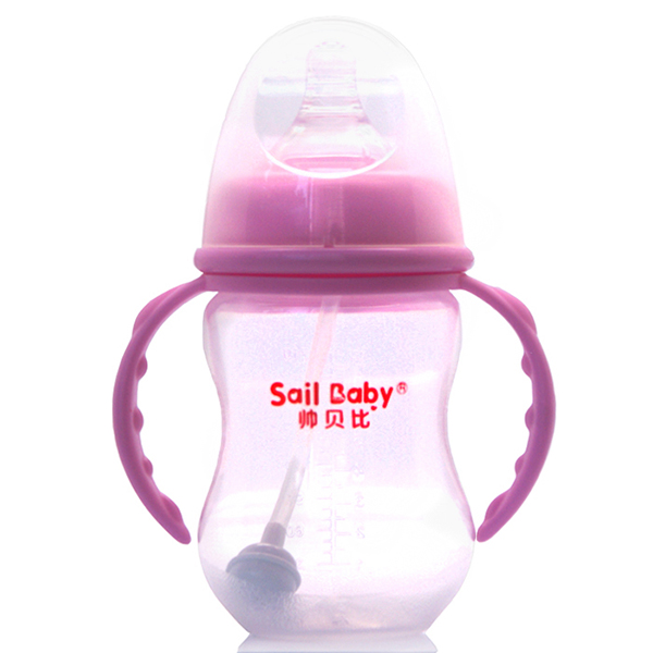 帥貝比奶瓶超炫210ML-紫紅