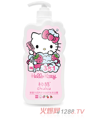 Hello Kitty初酷草莓牛奶養(yǎng)護洗發(fā)護發(fā)沐浴露 400ml